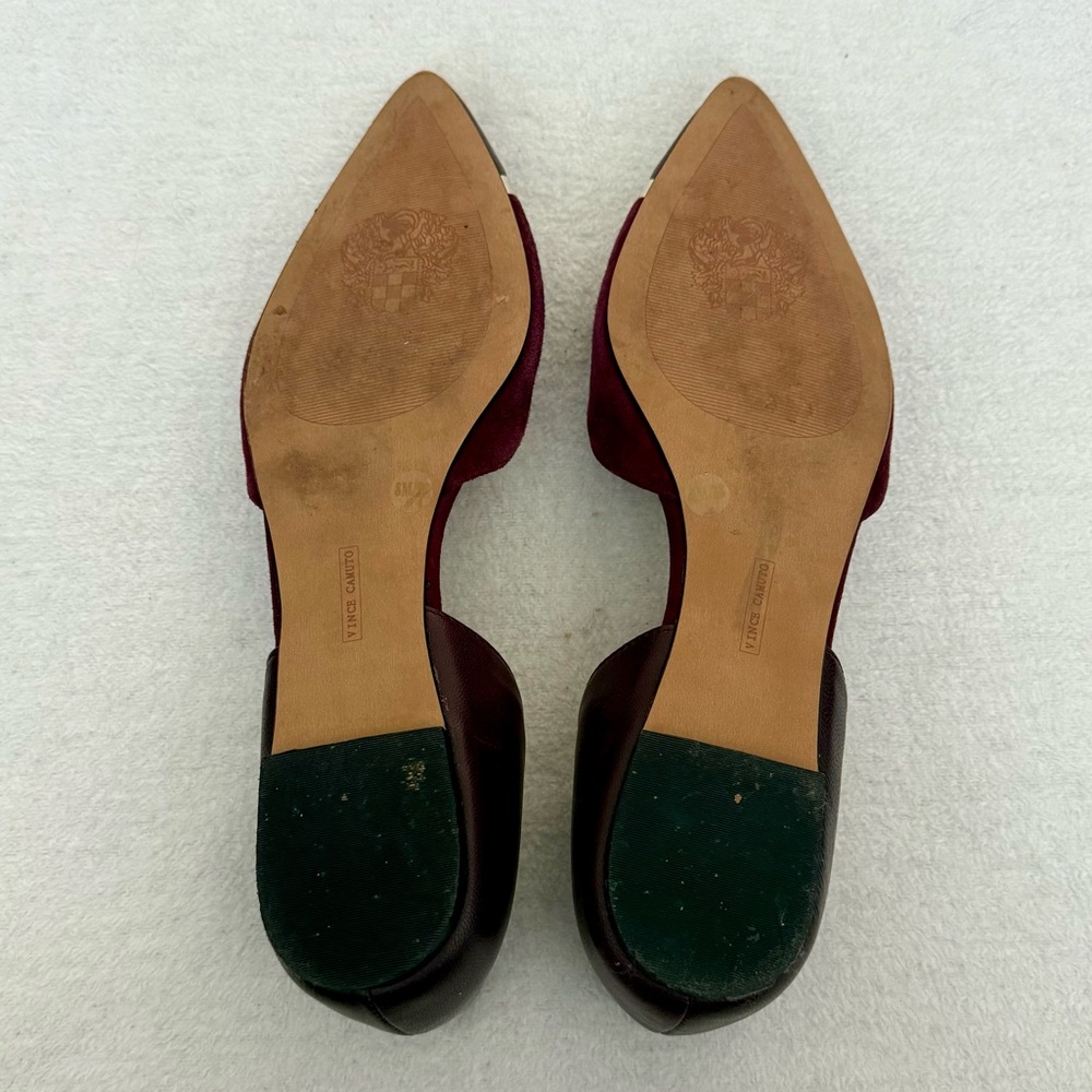 Vince Camuto Plum Suede Pointed Toe Flats - Picture 7 of 8